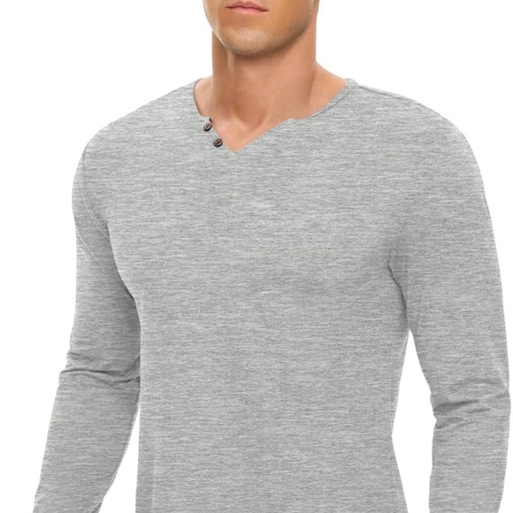 M Men Casual Slim Fit Basic Long Sleeve Fashion T-shirt Summer Stretchy Cotton - Picture 3 of 13